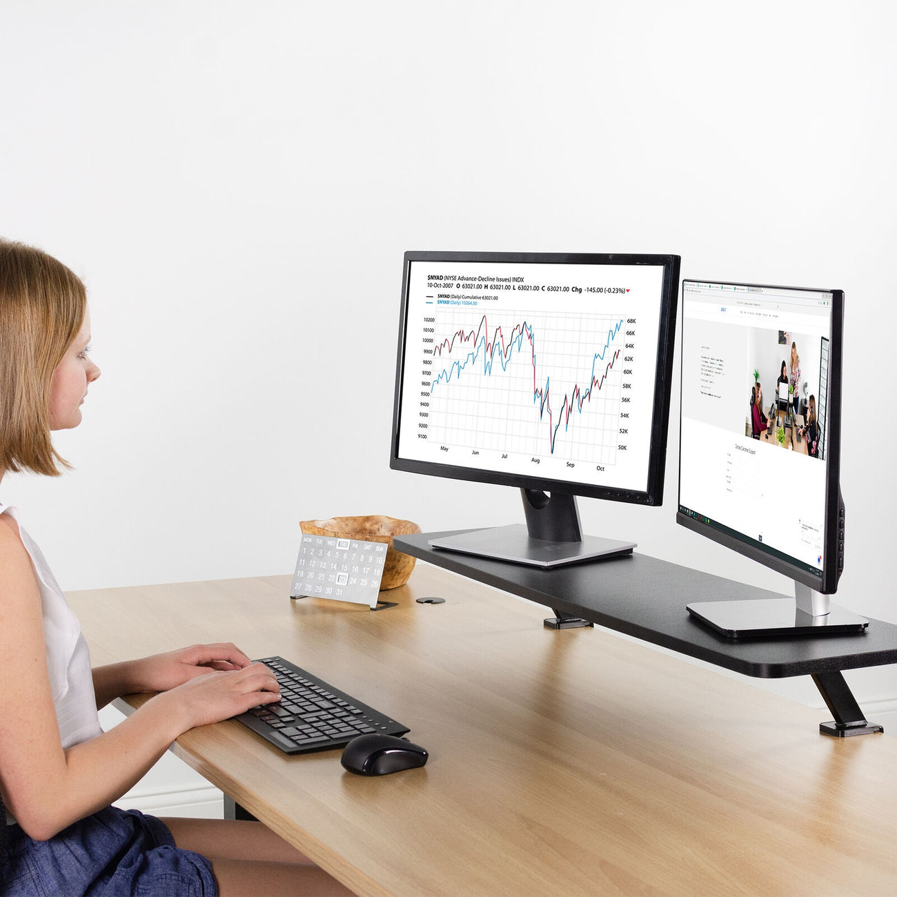 Soporte Elevador para 2 Monitores / Estante de Escritorio con Abrazadera