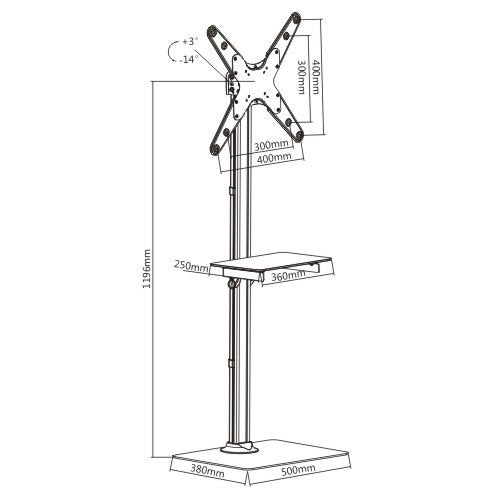 Soporte Pedestal con Base para TV 32 a 55 Pulg / VESA Max 400x400mm