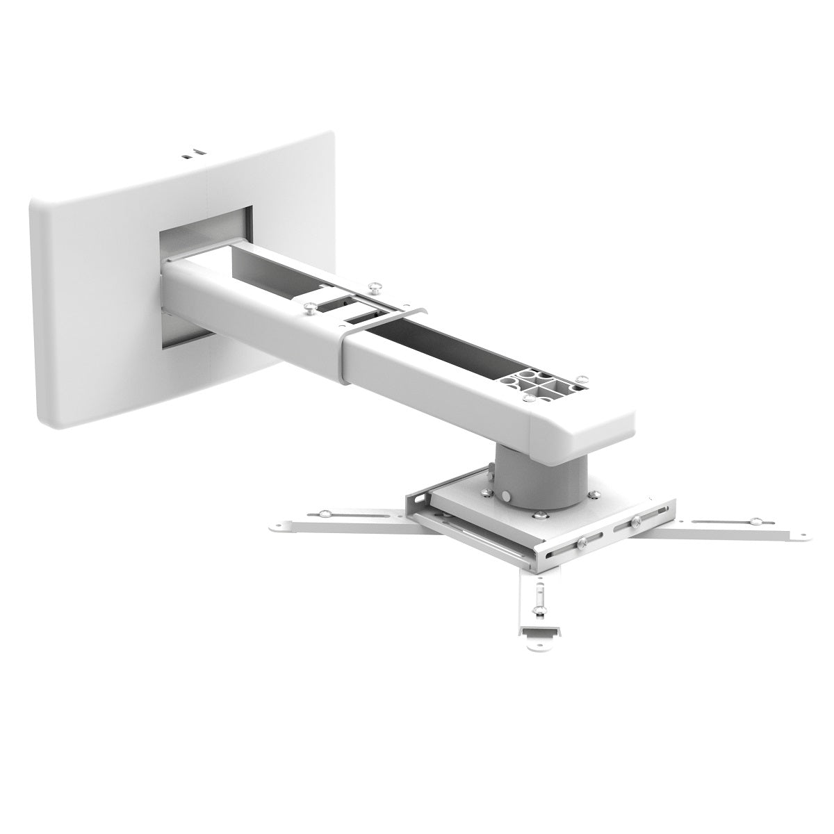 Rack Soporte para Proyector Tiro Corto para Pared / Brazos telescópicos ajustables 26 a 43cm