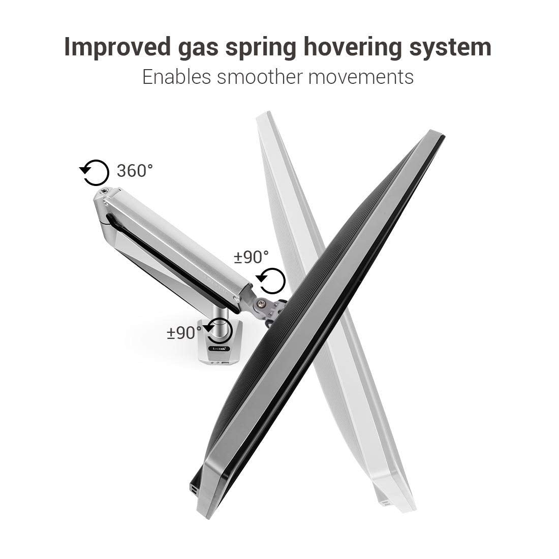 Rack Soporte con Gas Spring de Escritorio para Monitor 13 a 32 Pulg / Puerto USB y Audio