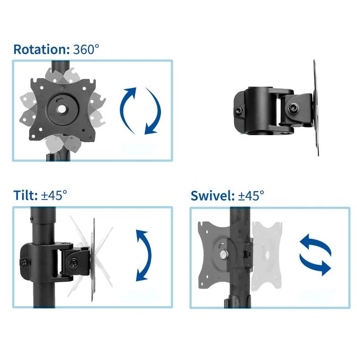 Soporte Brazo para Monitor - Montaje en Tubo con Diámetro de 3.5 cm