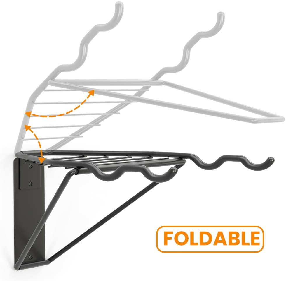 Rack soporte plegable de pared para 2 bicicletas y cascos