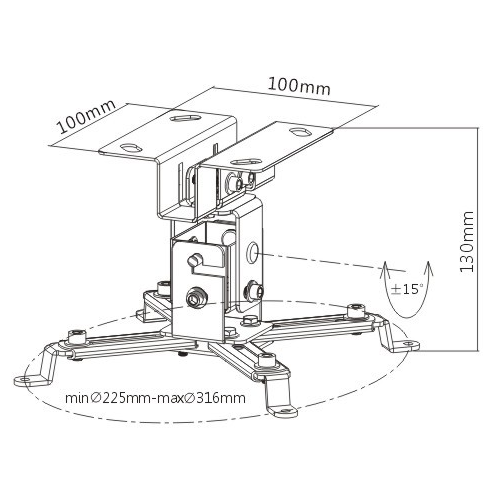 Rack Soporte para Proyector Para Techo / Altura Fija 13 cm