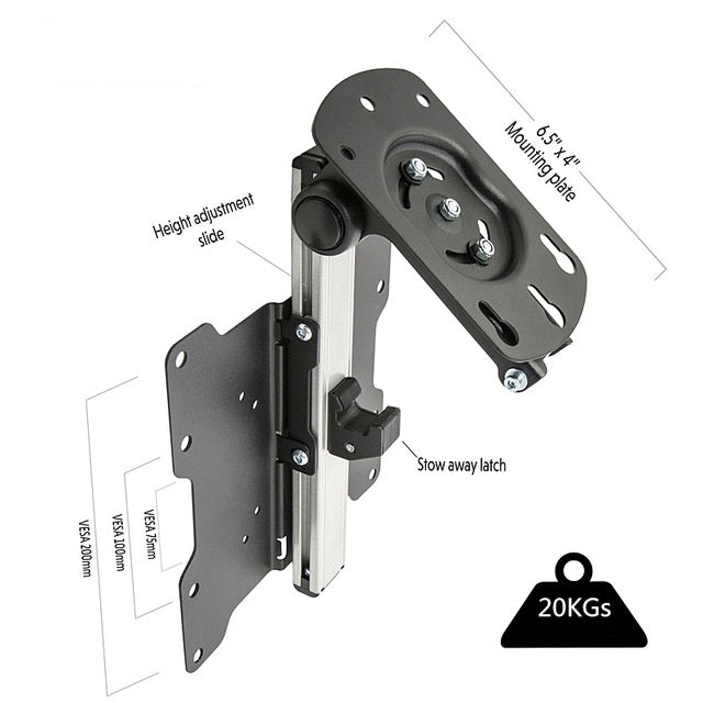 Rack de techo plegable retractil, TV 32 a 37 pulg
