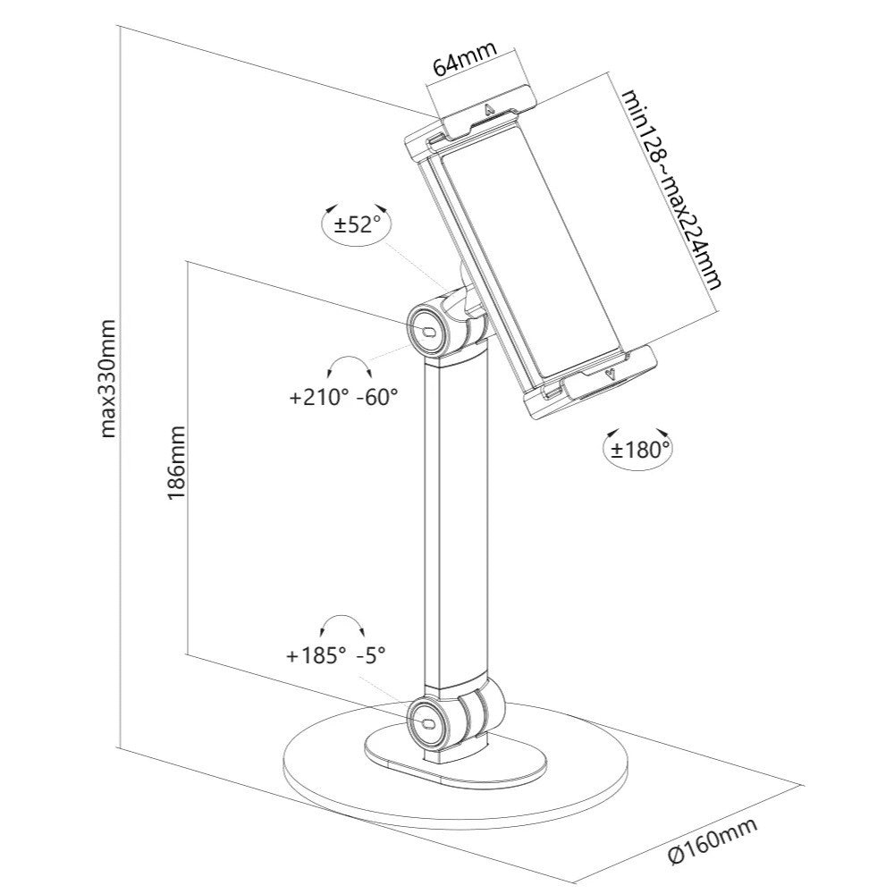 Soporte Base de Escritorio Universal para Tablet 4.7 a 12.9 Pulg