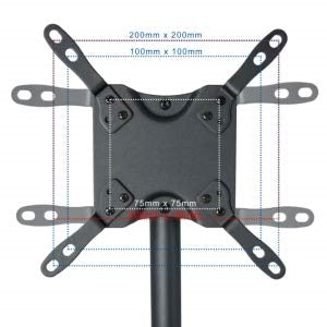 Parante Pedestal para Pantallas 13 a 42 pulg / Vesa Max 200x200mm / Inclinación hacia arriba 30°