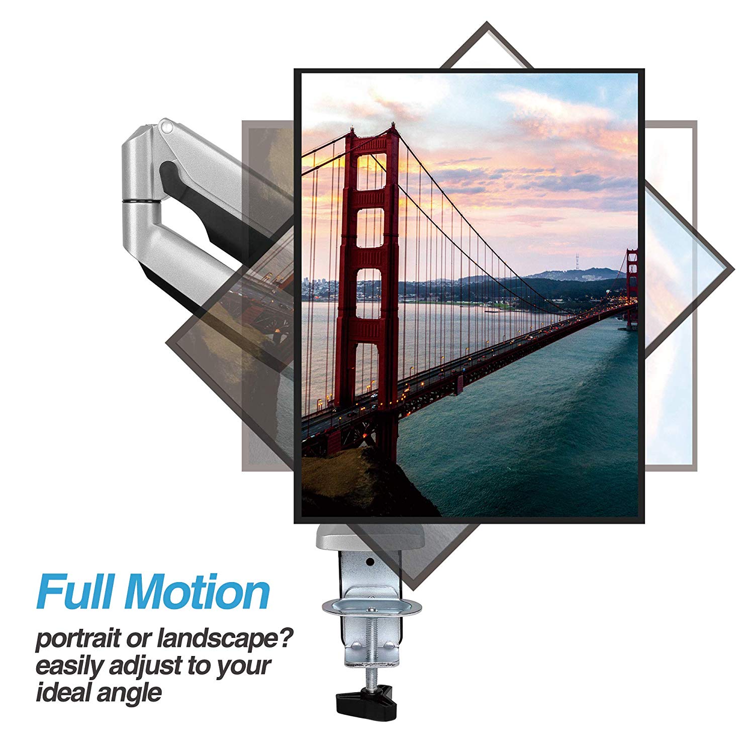 Rack Soporte con Gas Spring de Escritorio para Monitor 13 a 32 Pulg / Puerto USB y Audio