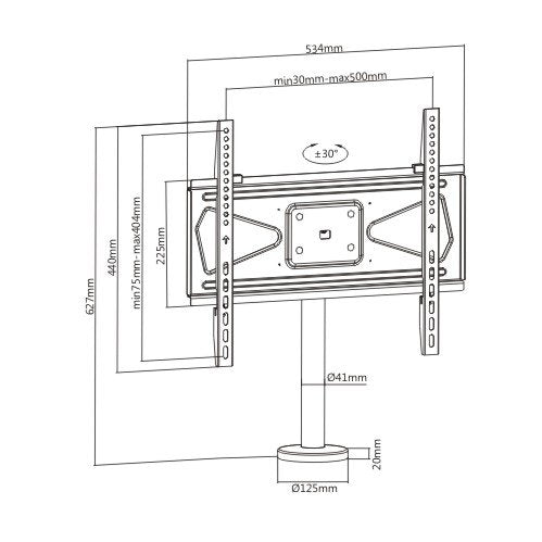 Soporte Base de Sobremesa para TV 32 a 55 Pulg / VESA Max 40x40cm / Carga 50 kg