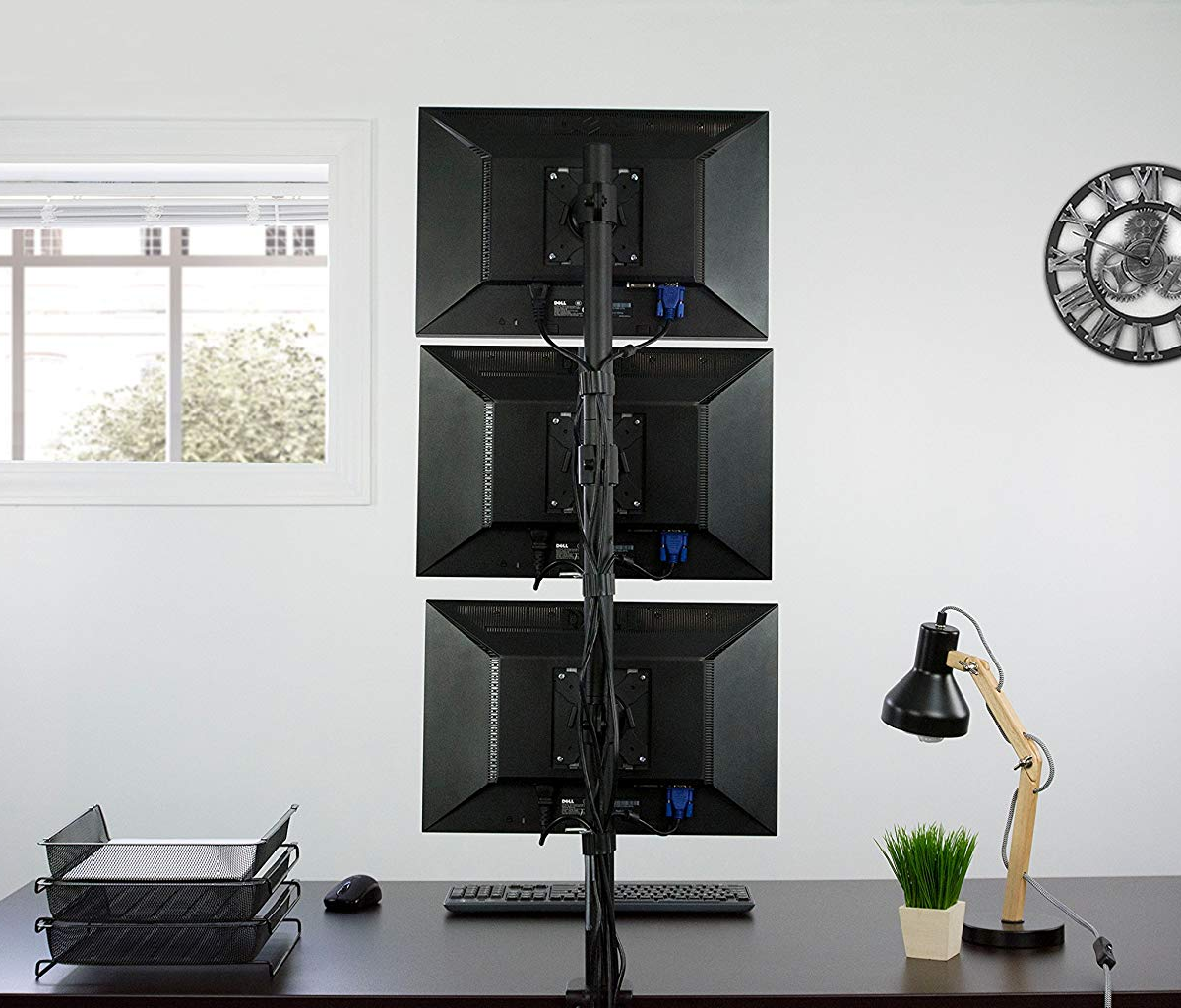 Rack Soporte Triple de Escritorio para 3 Monitores 13 a 27 Pulg