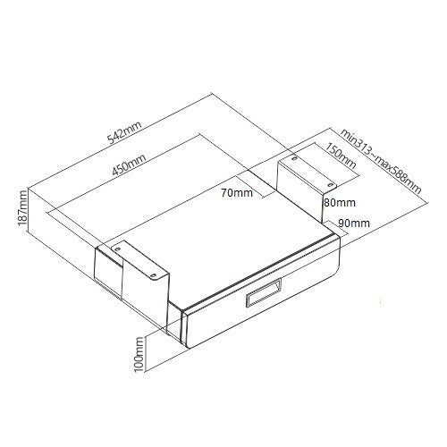 Cajón de Almacenamiento Debajo del Escritorio