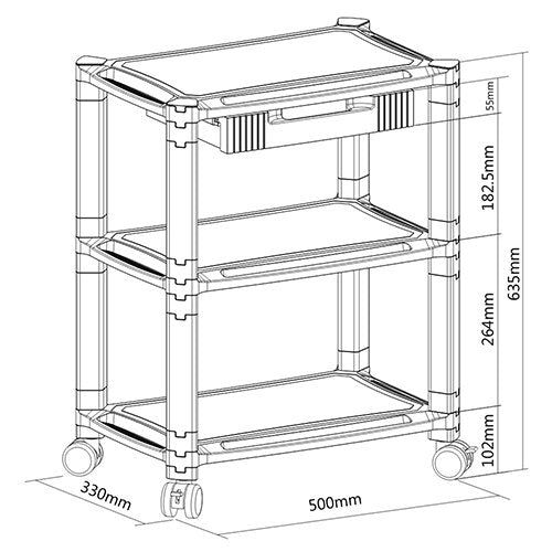Soporte Mesa Móvil para Impresora Con Ruedas - Estante De 3 Niveles