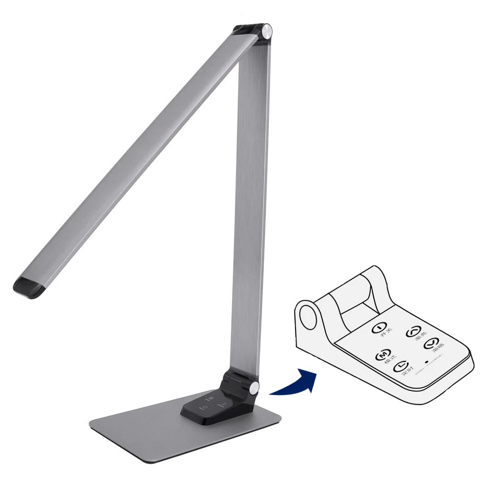 Lámpara Led Touch de Escritorio de Aluminio con Puerto USB - Plateado