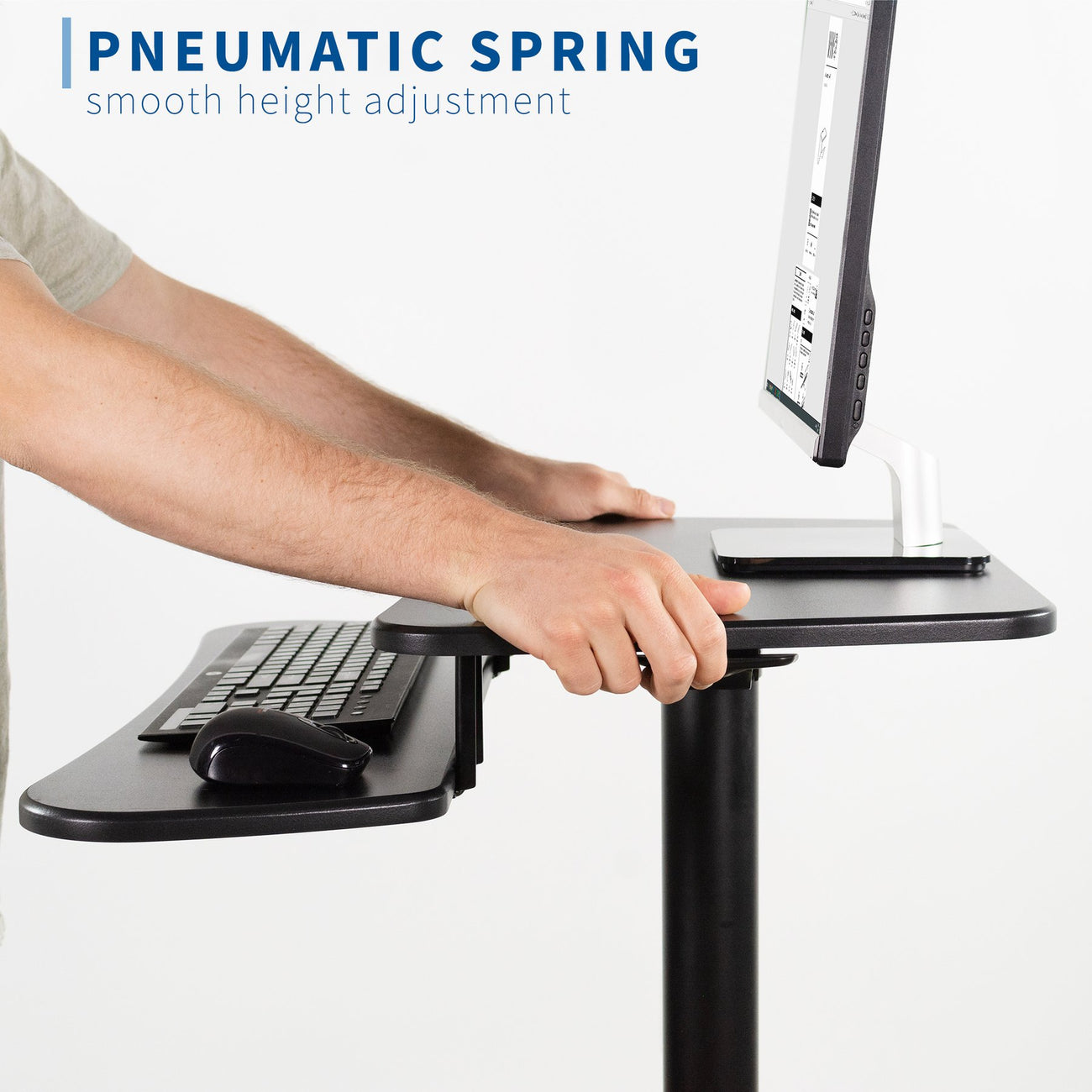 Estación Mesa De Trabajo Móvil para Monitor, Teclado, Impresora y CPU / Altura regulable