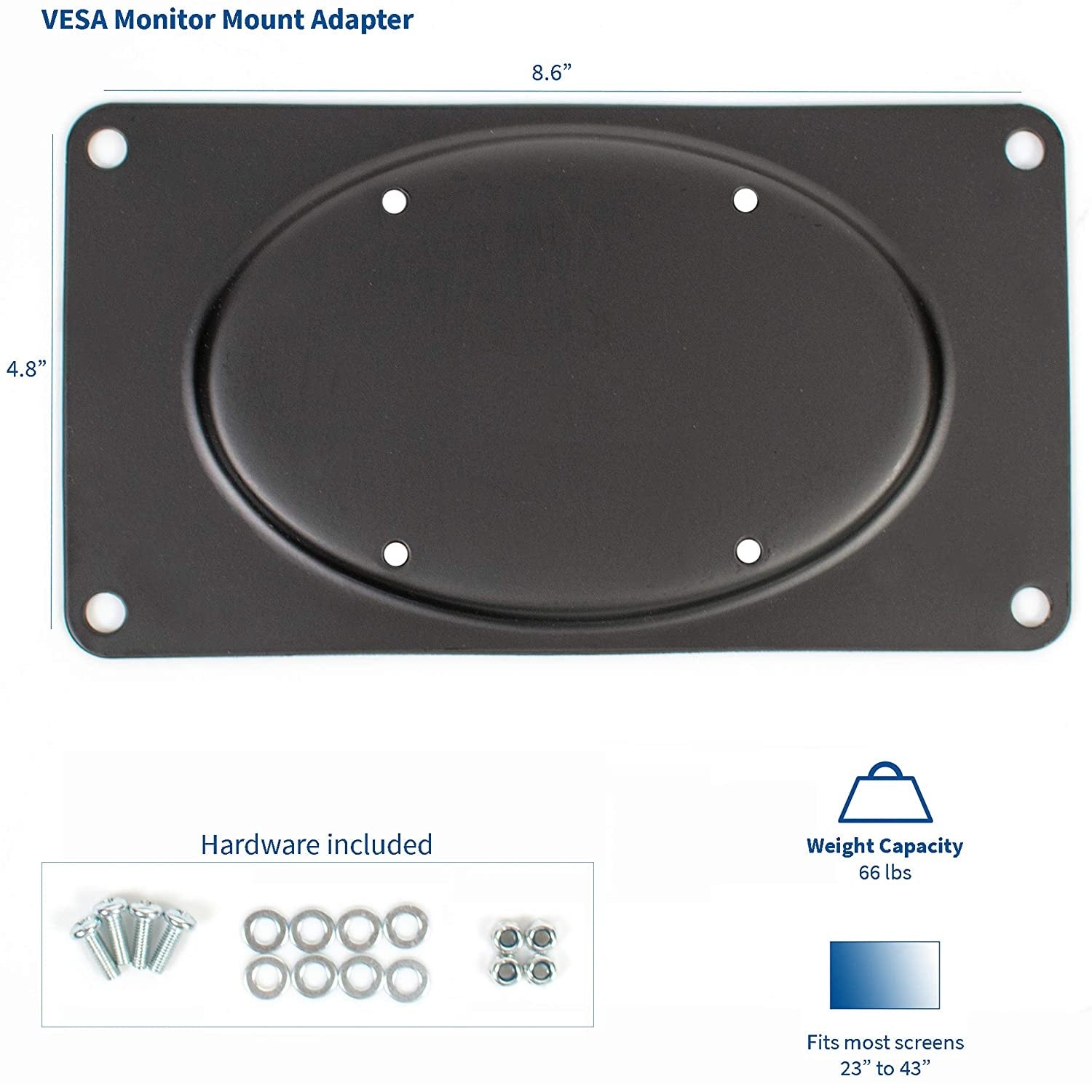 Adaptador Extensión Convierte Vesa 75x75 a 200x100mm para TV y Monitores de 32 a 42 Pulg