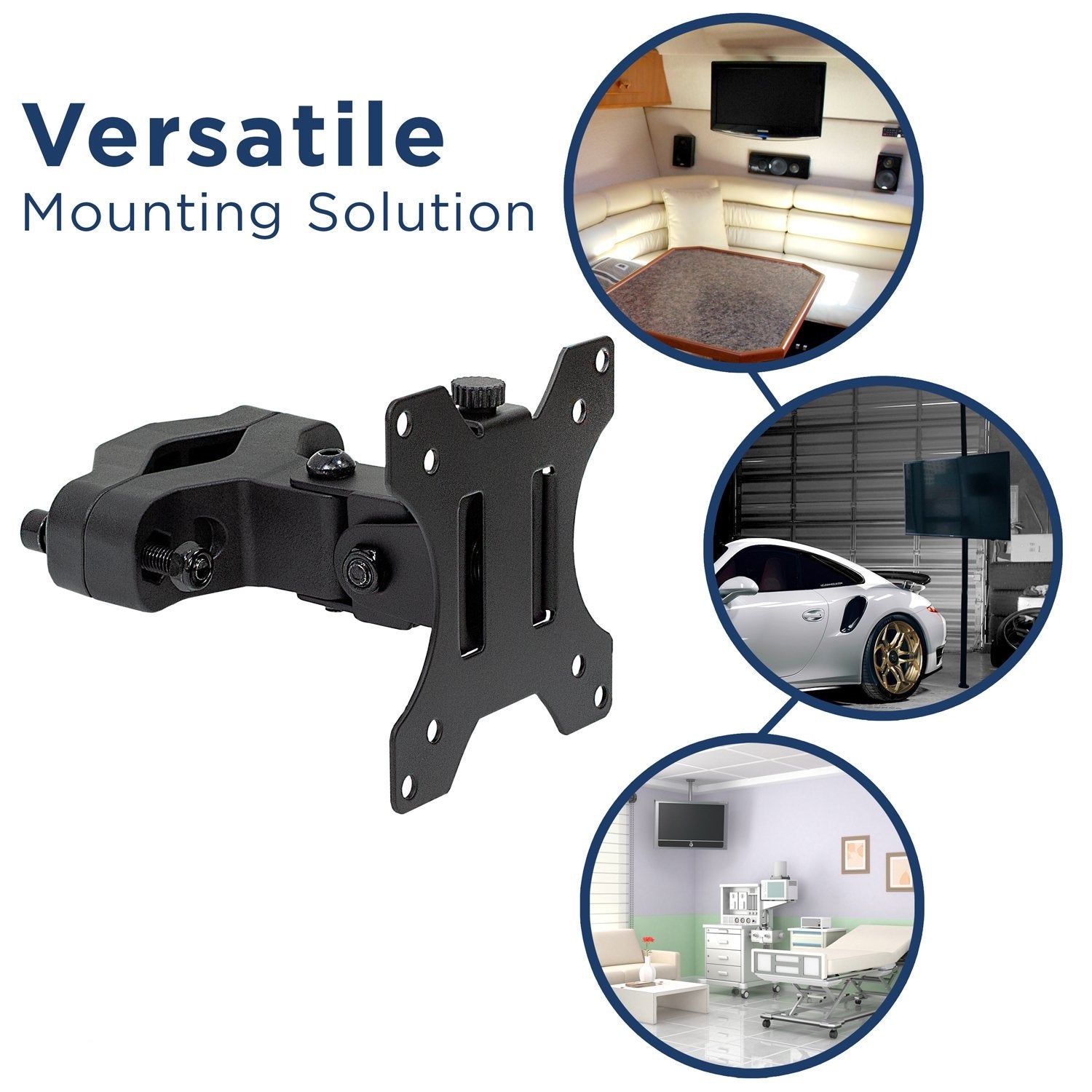 Soporte con Abrazadera para Monitor 17 a 32 Pulg Montaje en Poste, Tubo Tubular