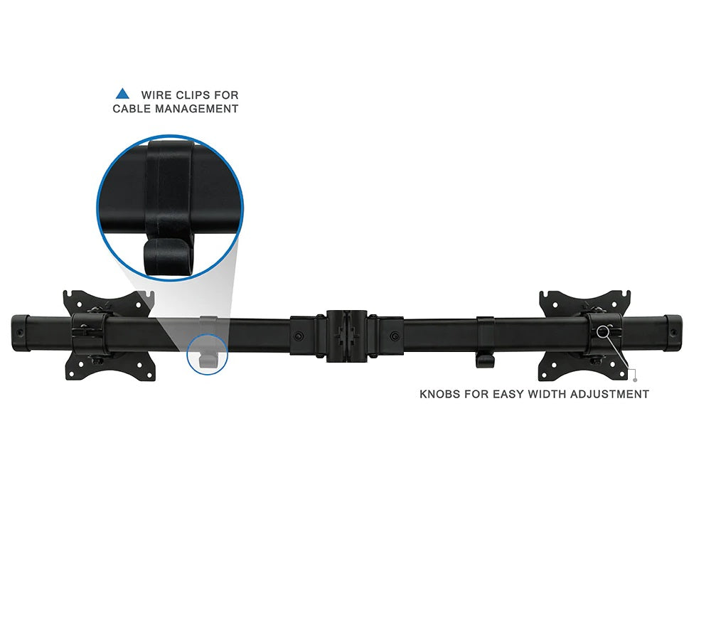 Repuesto Brazo Doble para Monitor 13 a 27 Pulg compatible c/ Tubo de Diámetro 3.5 cm