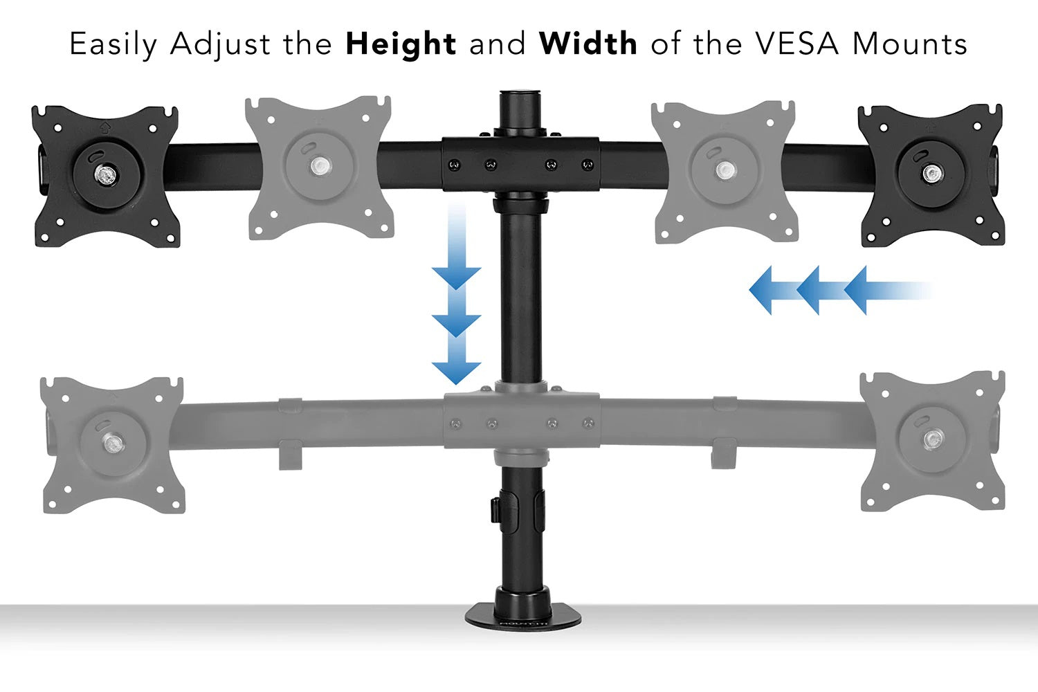 Repuesto Brazo Doble para Monitor 13 a 27 Pulg compatible c/ Tubo de Diámetro 3.5 cm