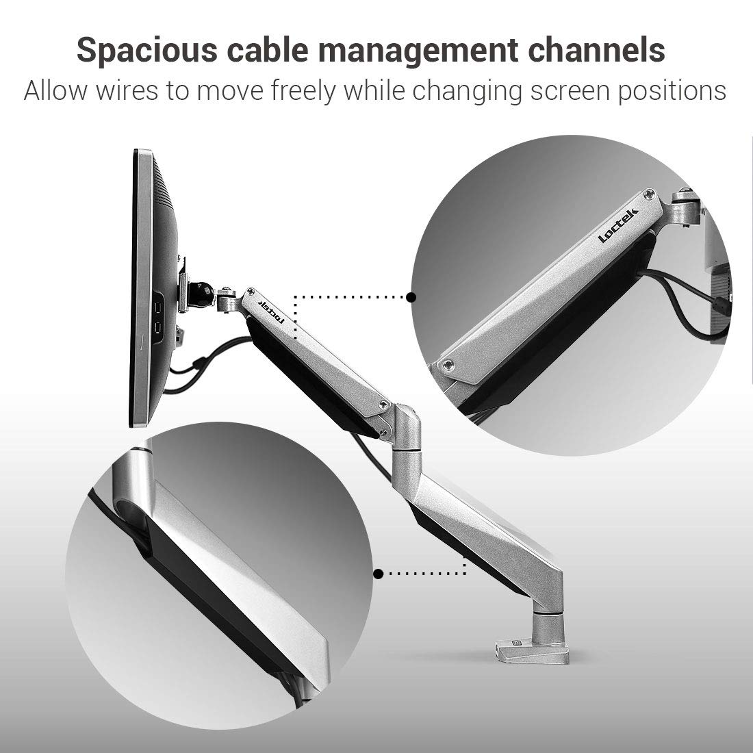 Rack Soporte con Gas Spring de Escritorio para Monitor 13 a 32 Pulg / Puerto USB y Audio