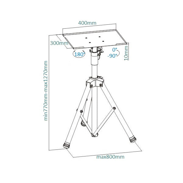 Pedestal Tripode para Proyector / Altura regulable 75 ~ 124CM