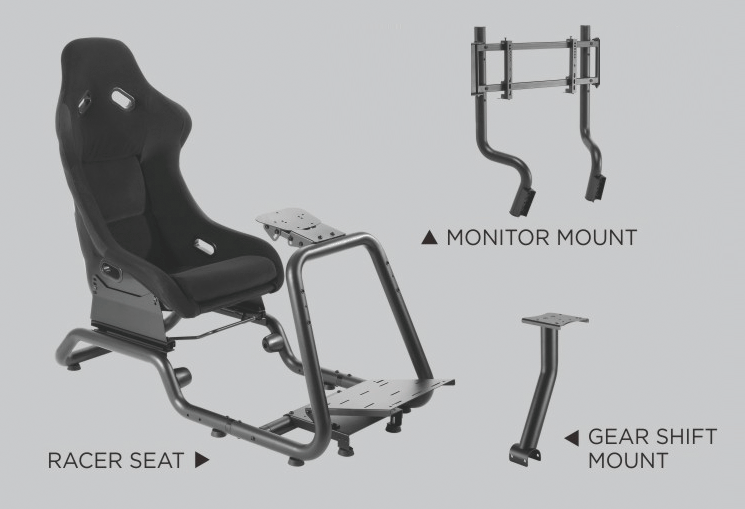Butaca simulador PLAYSEAT Cabina para vídeo juegos de carreras para 3 pantallas 24 a 32 Pulg con Seguro Antirrobo