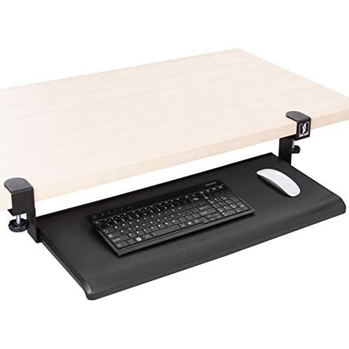  Bandeja para teclado de madera, 54/60/27.6 x 10.6 in, bandeja  deslizante ajustable, soporte para teclado, almacenamiento de mouse, 5  colores, ergonómica, mejora de la postura, cajón de teclado debajo del  escritorio