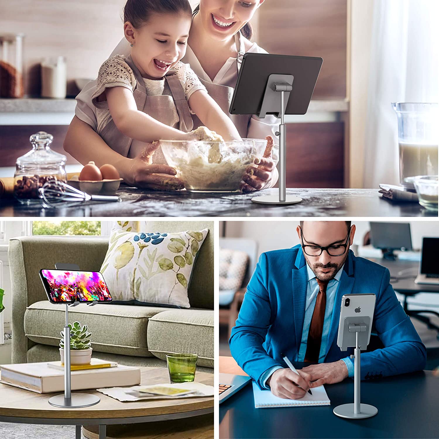 Soporte Base de Escritorio para Teléfono Celular con Altura Ajustable