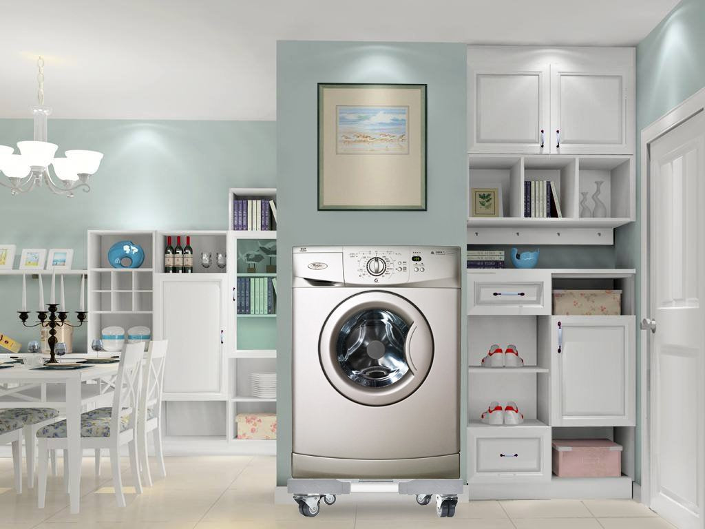 Base con ruedas para Lavadora, Cocina y Refrigeradora de 1 Puerta / Base regulable 50~70 cm