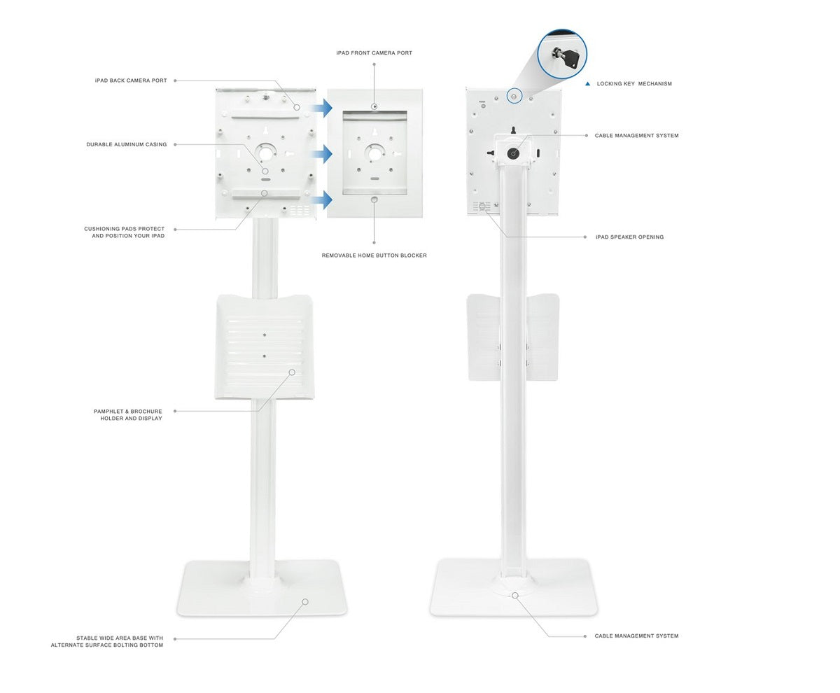 Pedestal Antirrobo para Tablet iPad 9.7 a 11 Pulg