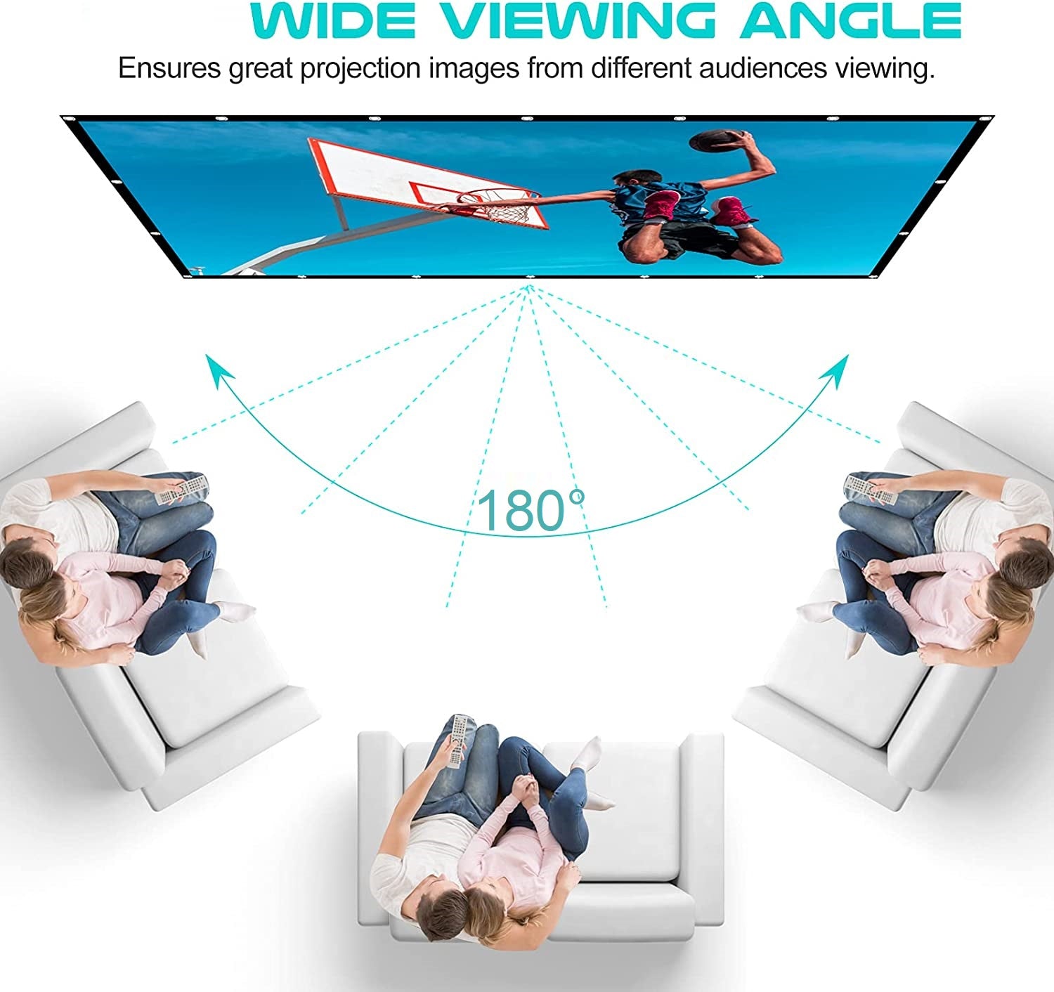 Ecran con Ojal 100 Pulg (16:9) 2.21x1.25 m / Tela Blanca