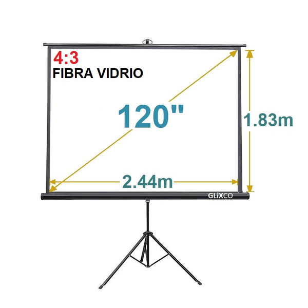 Ecran con Trípode 120 Pulg ( 4:3 ) 2.44x1.83 m / Fibra de Vidrio