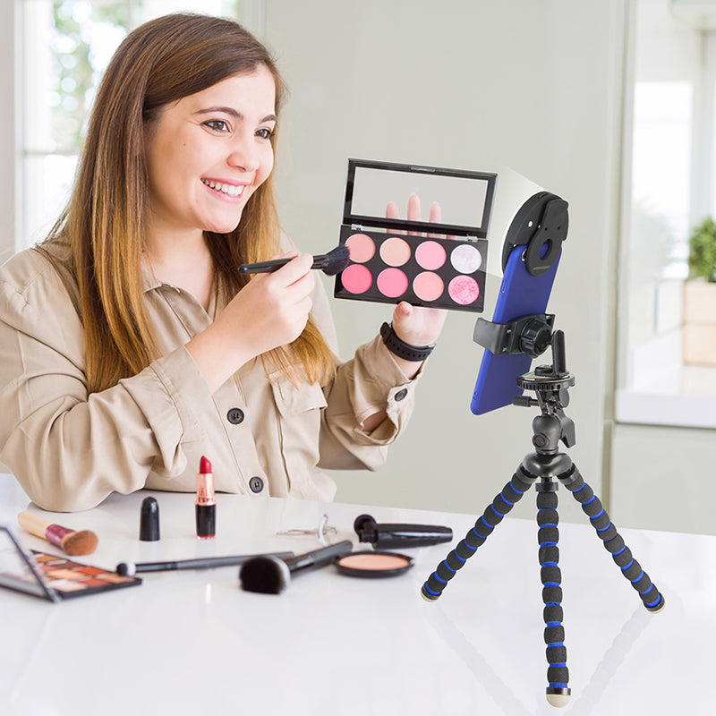 Soporte Mini Trípode flexible para Celular / Incluye Anillo de luz LED - Selfie / Transmisiones en vivo