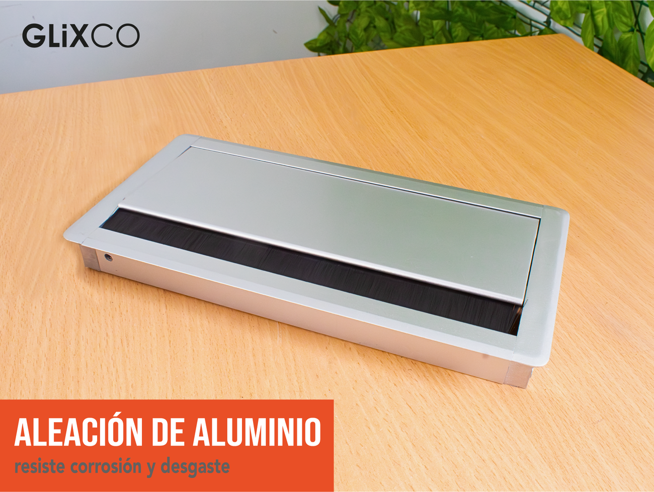 Tapa Pasacables de Aluminio con Cierre Lento (Largo 25 x  Anch 12.7 cm)