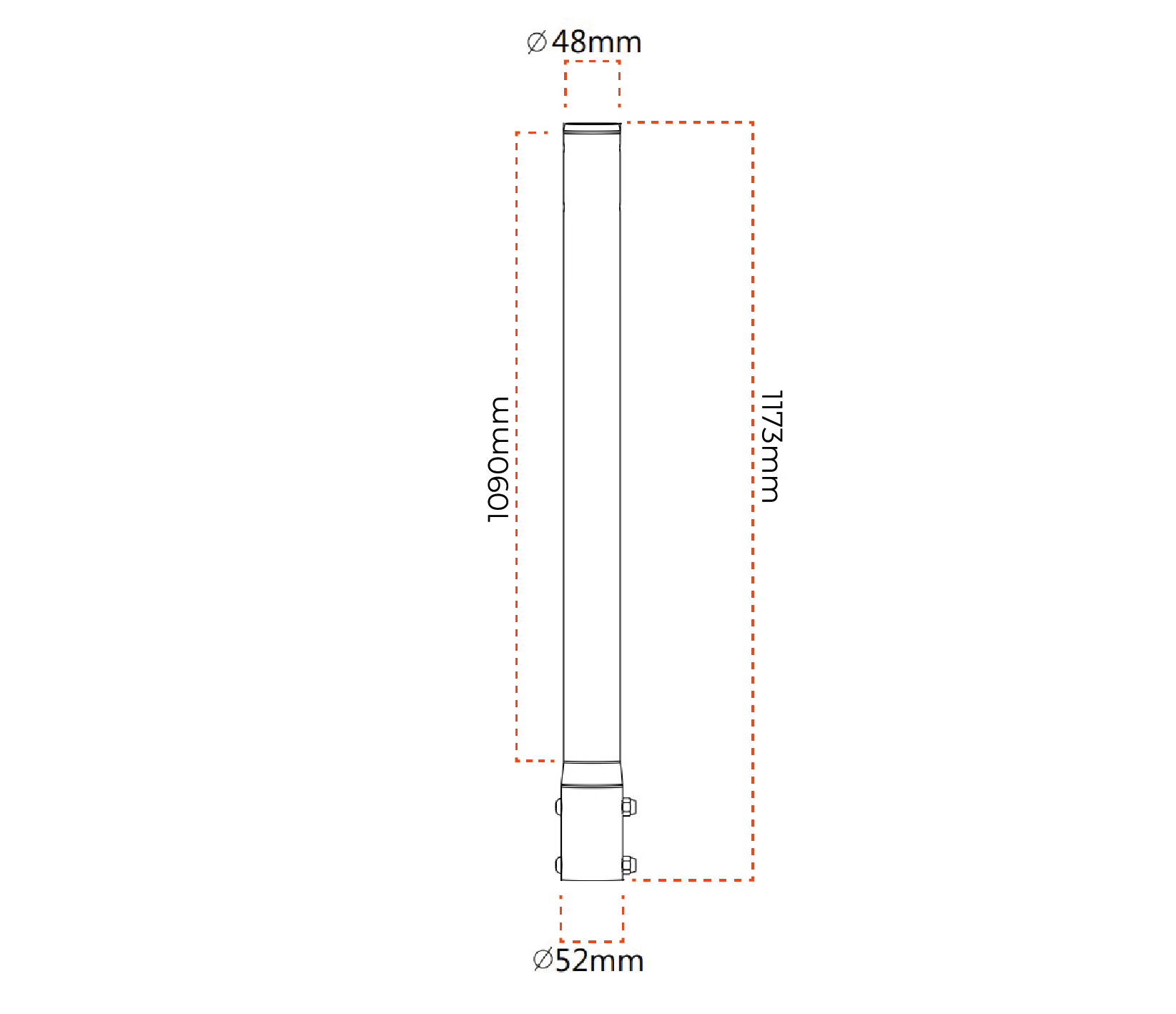 Tubo de Extensión de 109 cm compatible con Rack de Techo de TV