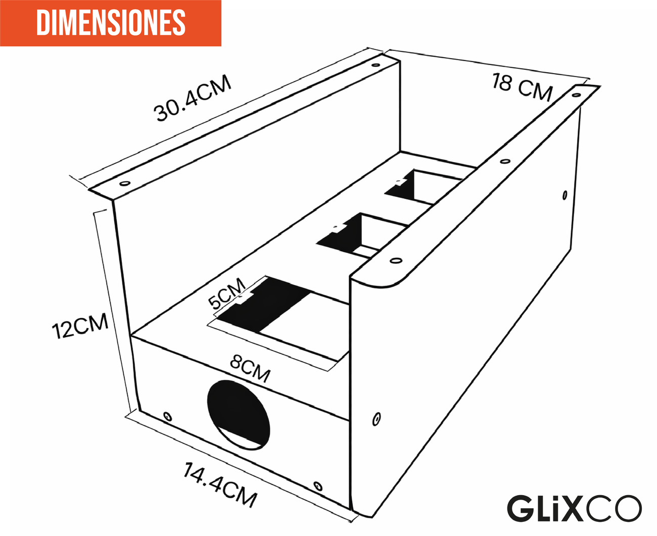 Caja de Conexion Metalico sin Tapa para 2 o 3  Modulos