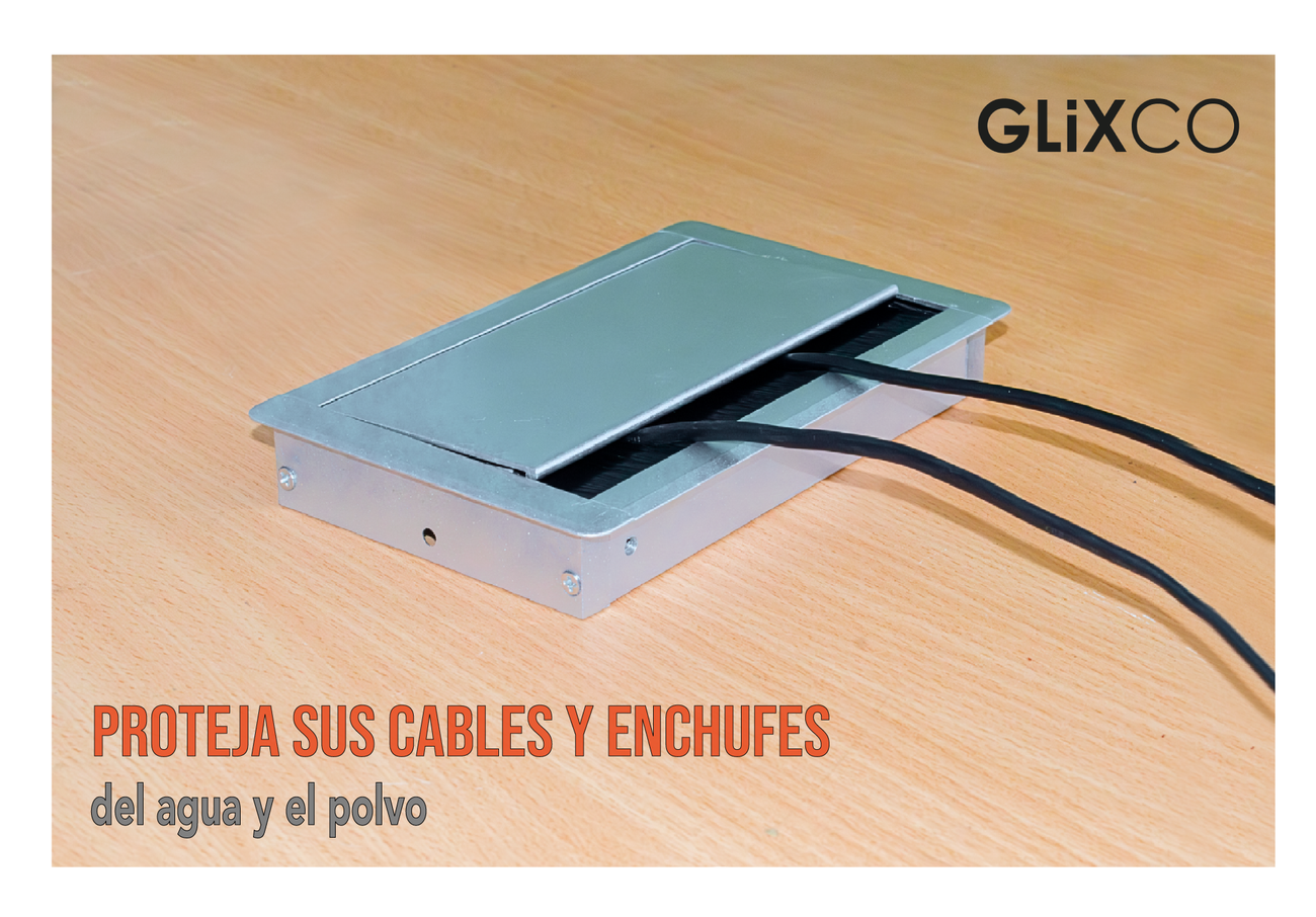Tapa Pasacables de Aluminio con Cierre Lento (Largo 20 x  Anch 12.7 cm)