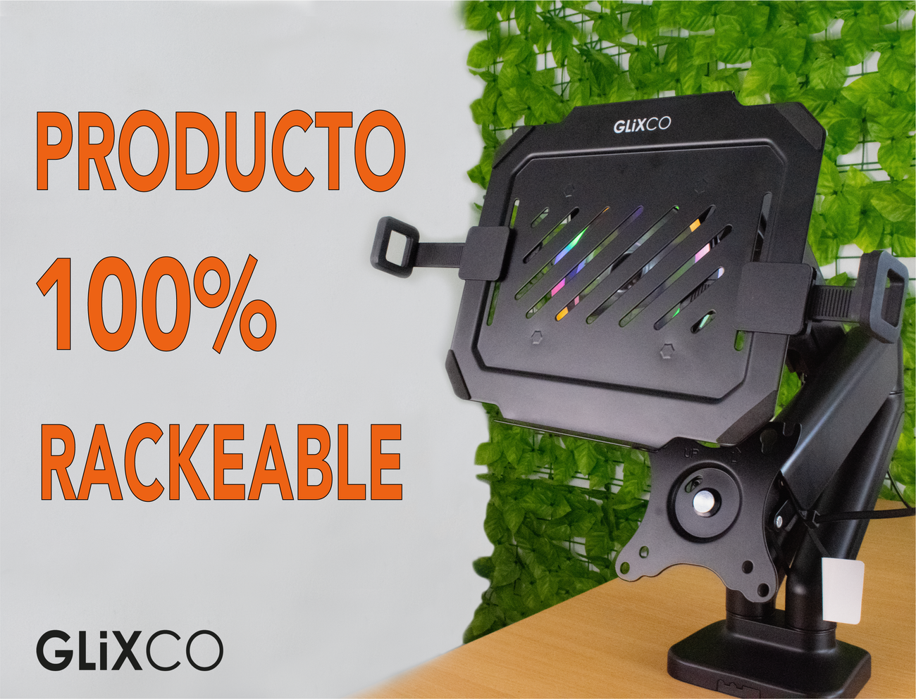 Soporte para Laptop 12-17 Pulg con Ventilador de Refrigeración con Iluminación RGB