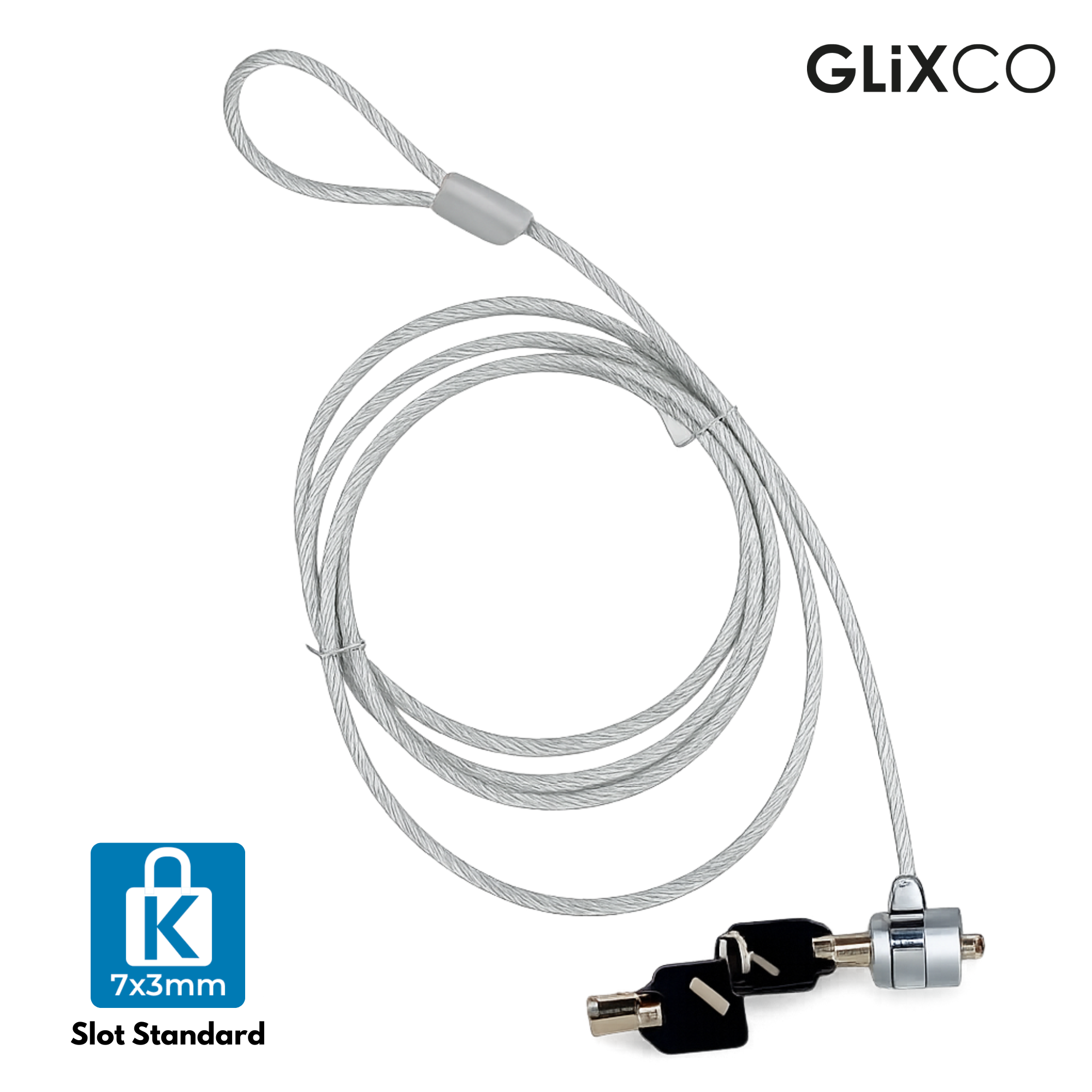 Cable de Seguridad para Laptop con LLave Codificada / 1.8 Mt / Ranura Standard Kensington