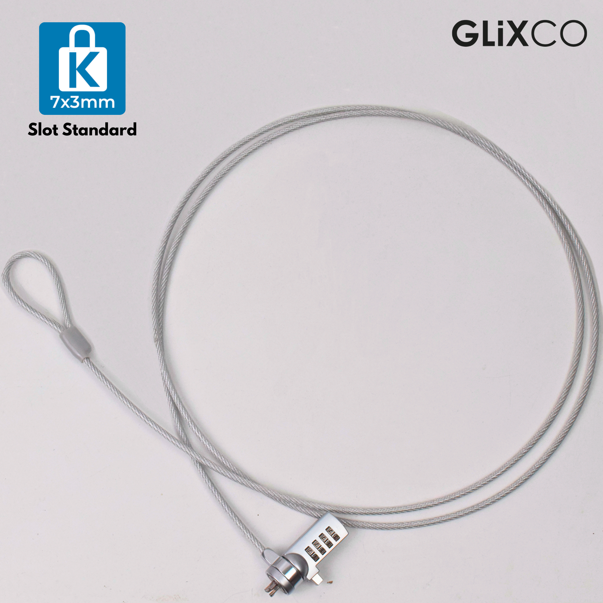 Cable de Seguridad para Laptop con Clave 4 dígitos / 1.8 Mt / Ranura Standard Kensington