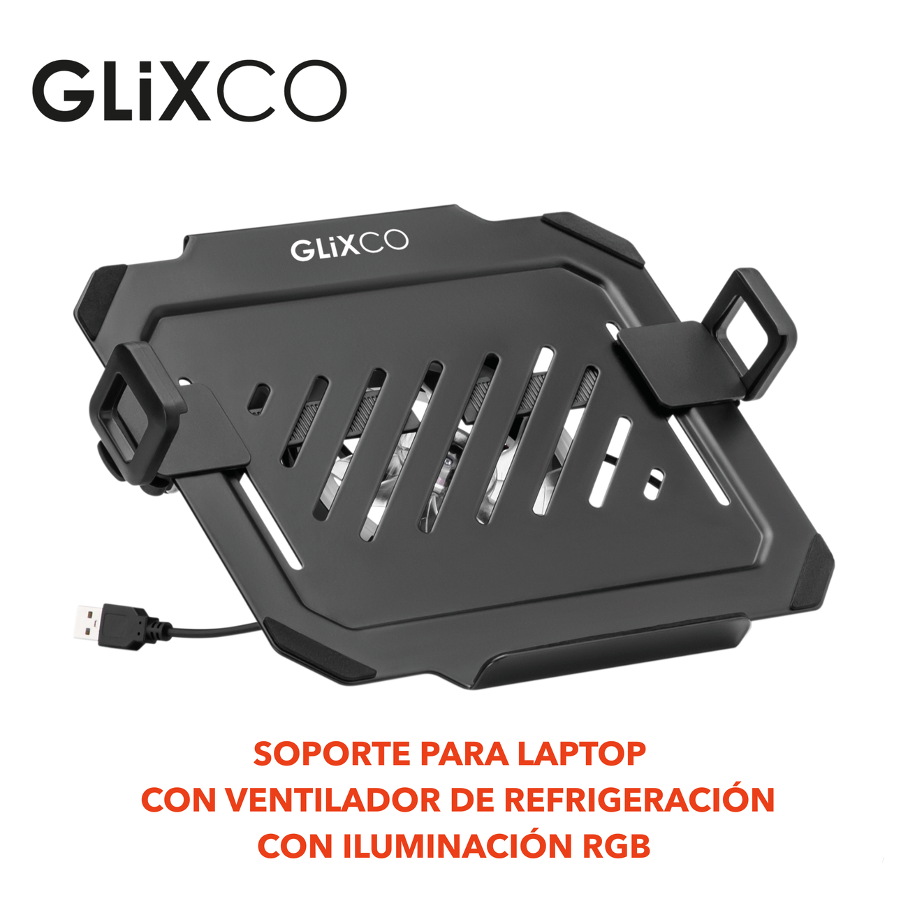 Soporte para Laptop 12-17 Pulg con Ventilador de Refrigeración con Iluminación RGB