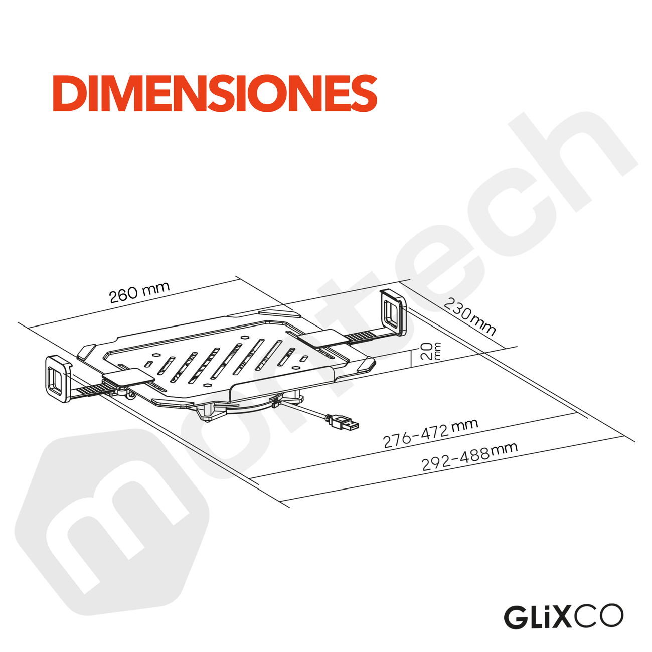 Soporte para Laptop 12-17 Pulg con Ventilador de Refrigeración con Iluminación RGB