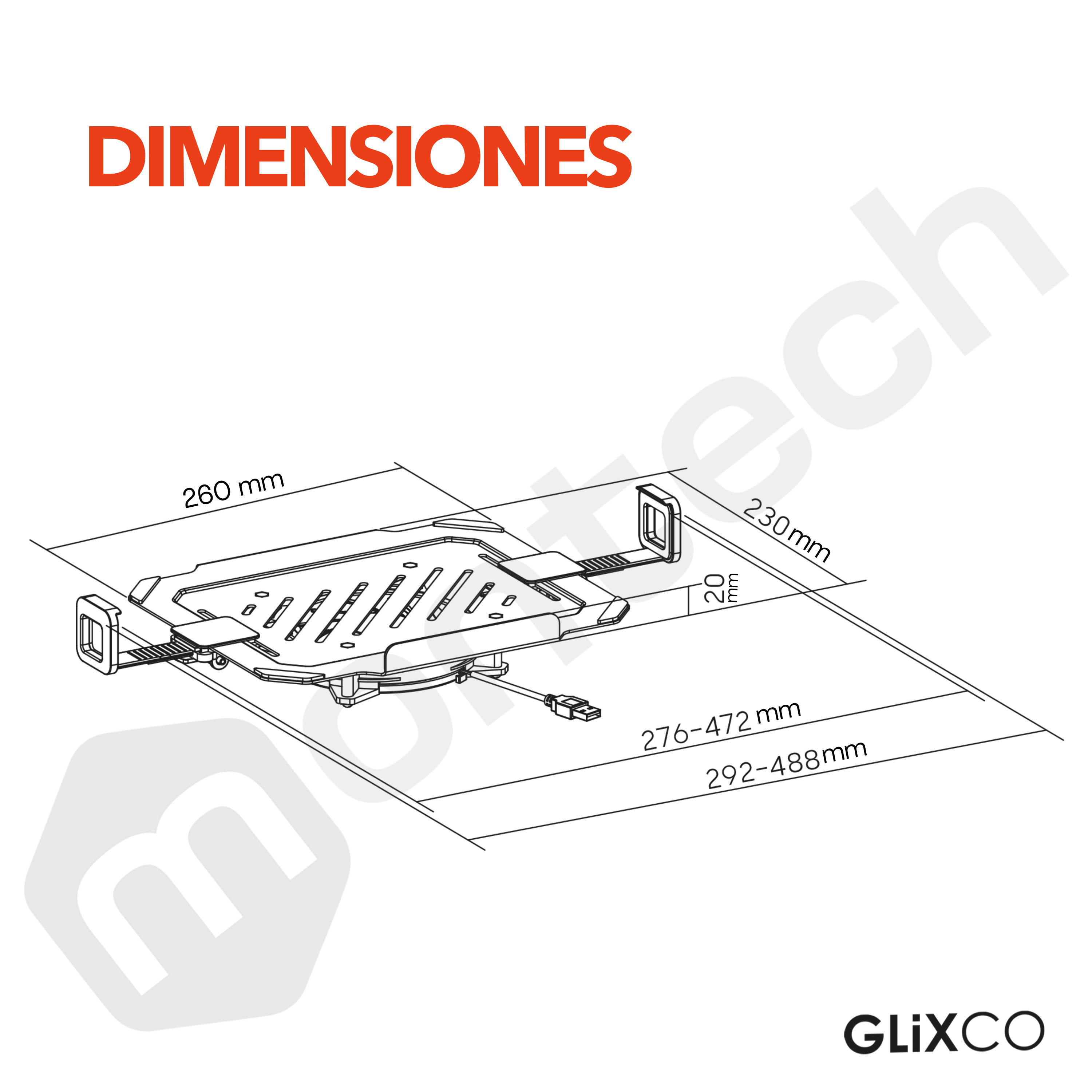 Soporte para Laptop 12-17 Pulg con Ventilador de Refrigeración con Iluminación RGB