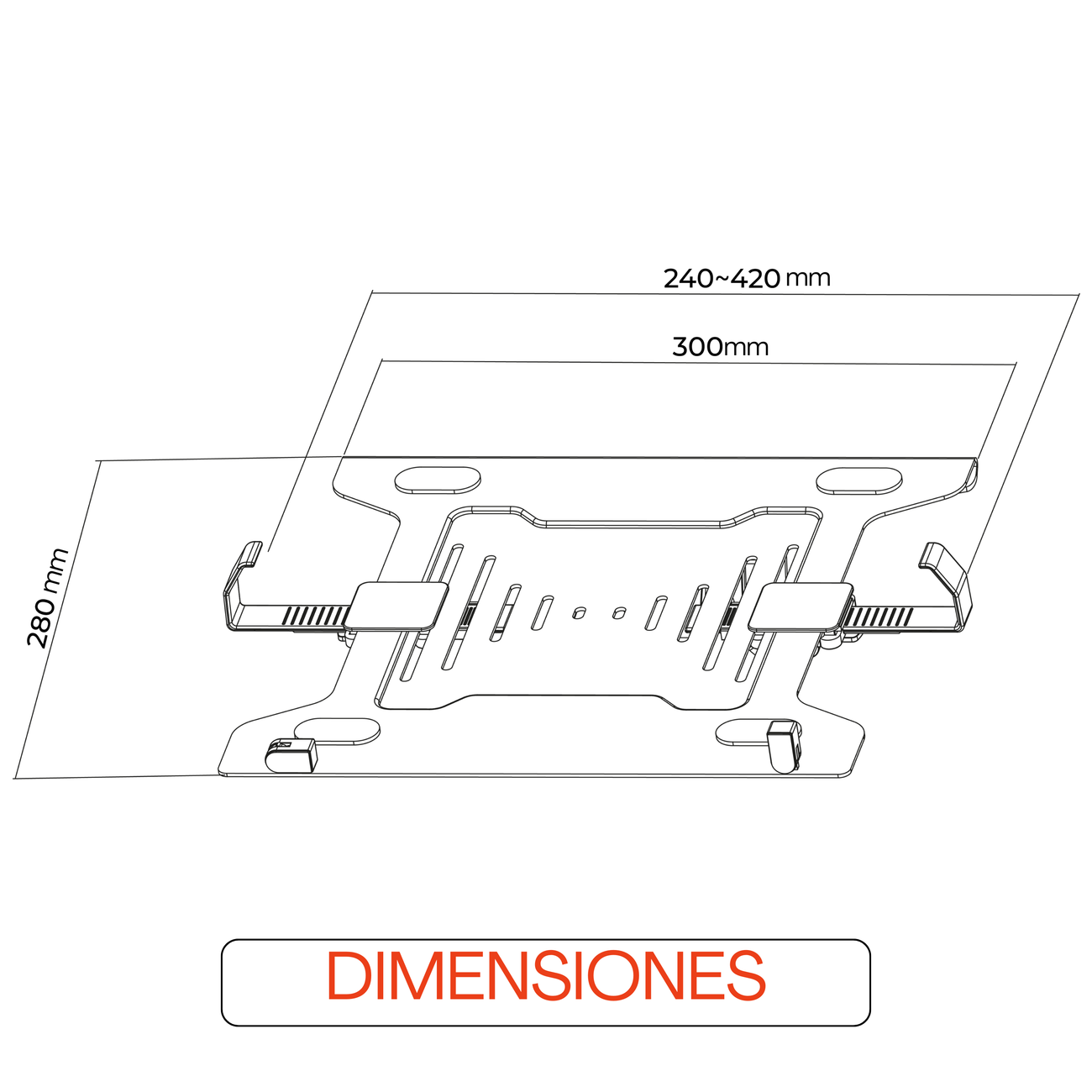 Bandeja De Adaptación Vesa Universal para Laptop 15.6 pulg