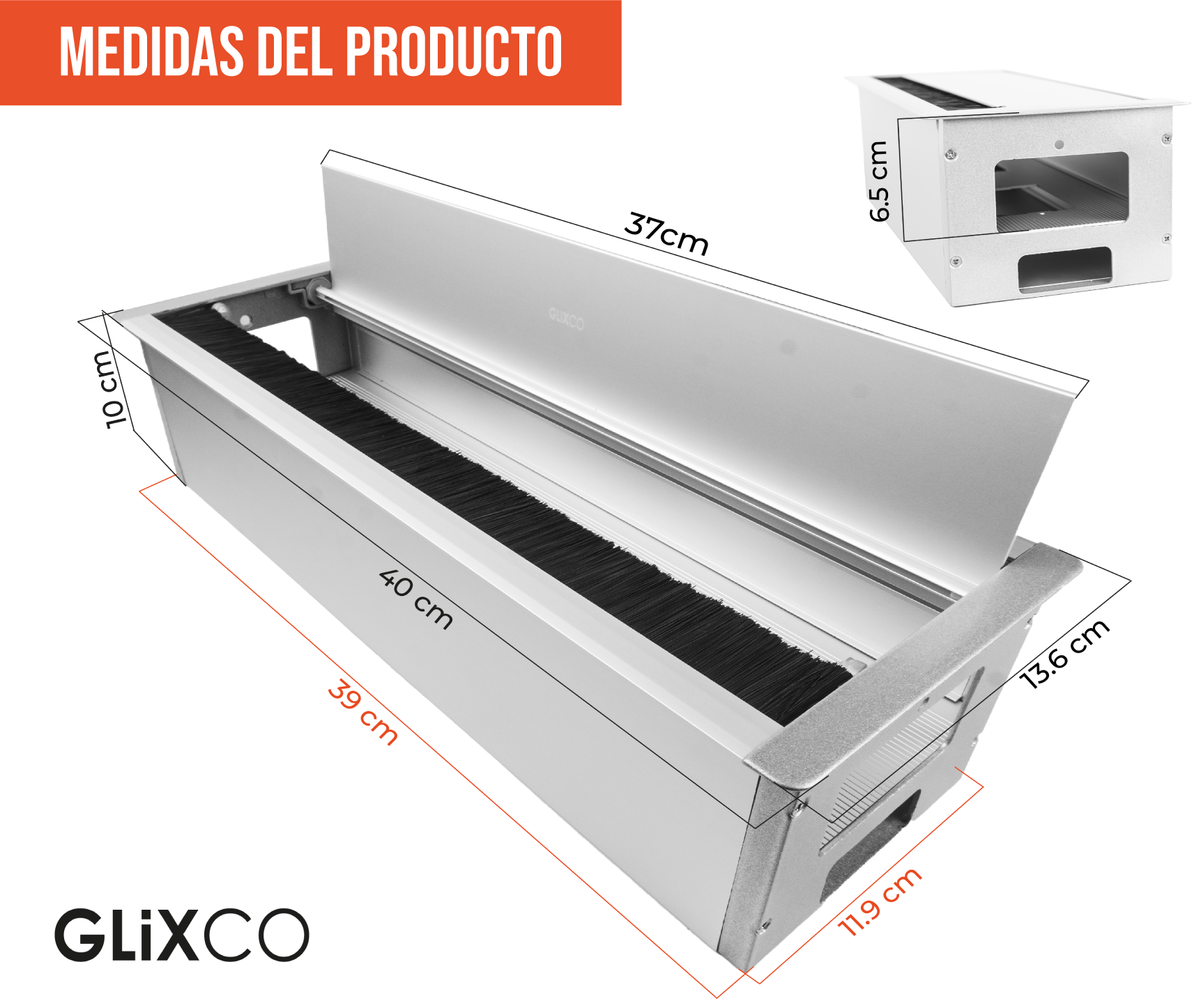 Caja de Conexion Triple con Tapa cables de Aluminio (Largo. 40 x Anch. 13.6 cm)