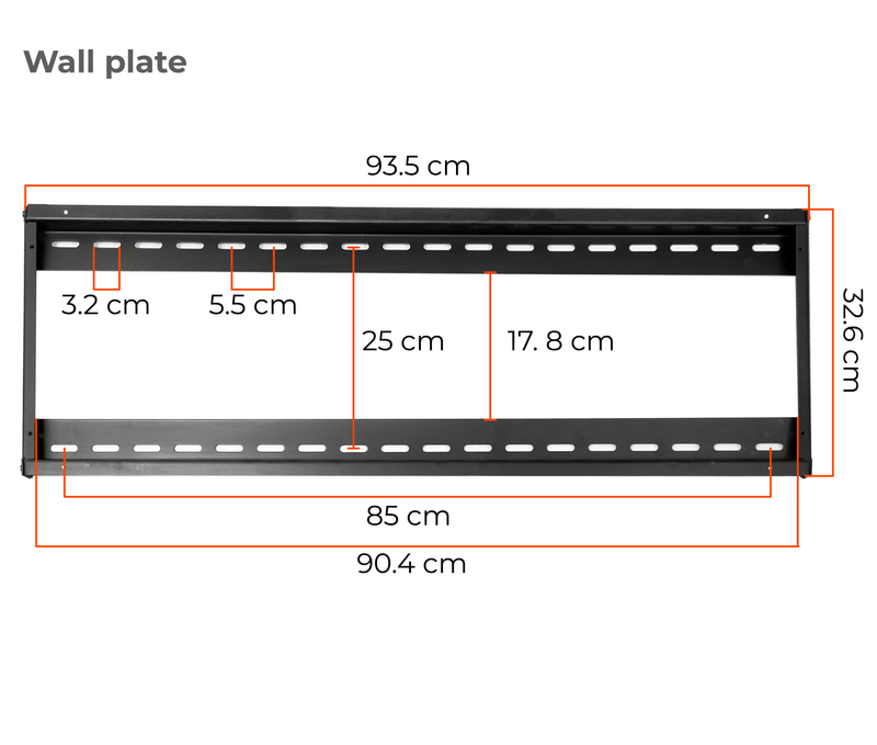 Soporte Videowall con sistema Push para TV Monitor 45 a 70 Pulg / VESA Max 600x400mm  / Carga 70 kg / Horizontal / Perfil Min 143mm