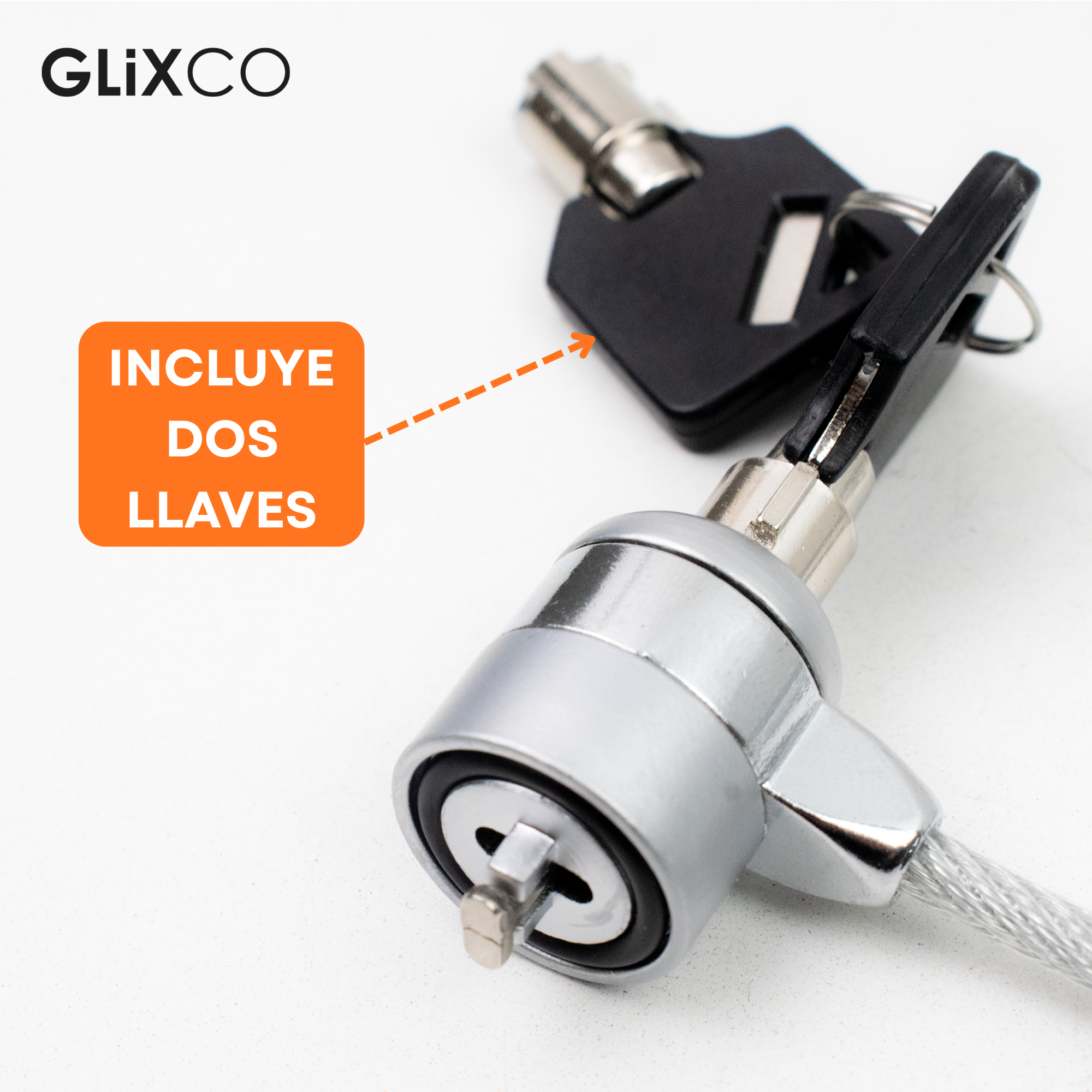 Cable de Seguridad para Laptop con LLave Codificada / 1.8 Mt / Ranura Standard Kensington