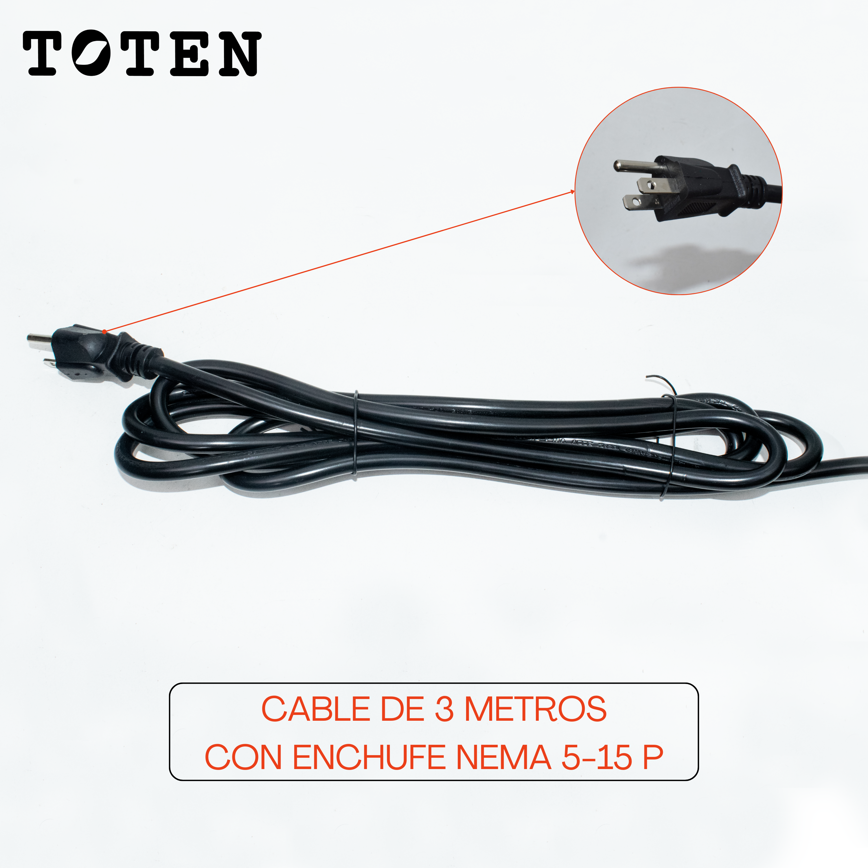 PDU Power Rack de 8 tomas C13 /  Enchufe Nema 5-15P  / Cable 3Mt x 16AWG