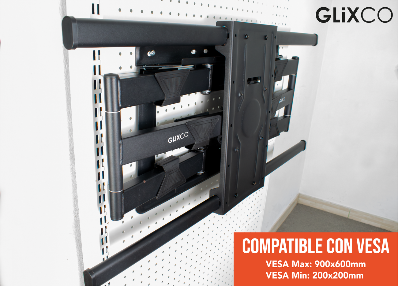 Rack Giratorio con Doble Brazo Articulado  para TV 65 a 100 Pulg / VESA max 900x600mm / Carga 90 kg