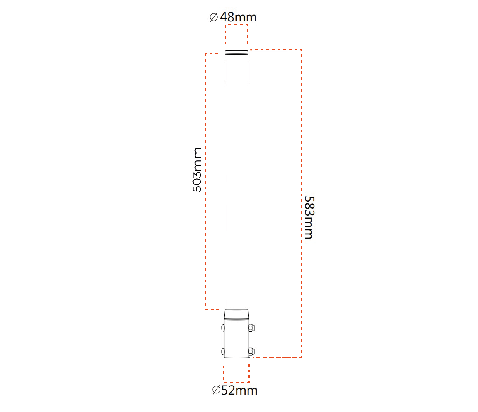 Tubo de Extensión de 50 cm compatible con Rack de Techo para TV