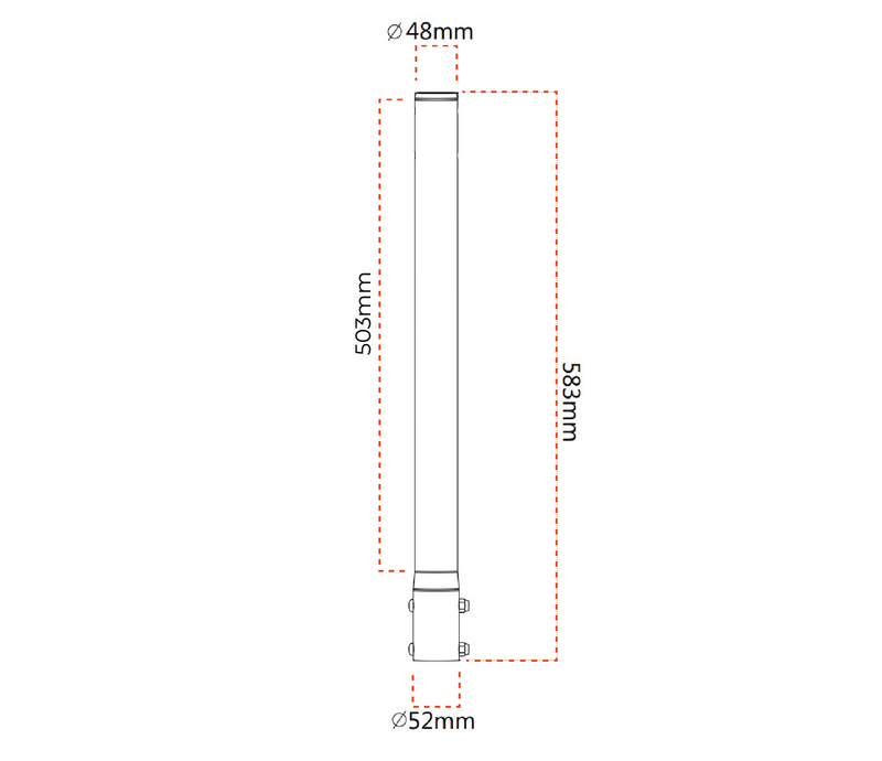 Tubo de Extensión de 50 cm compatible con Rack de Techo para TV