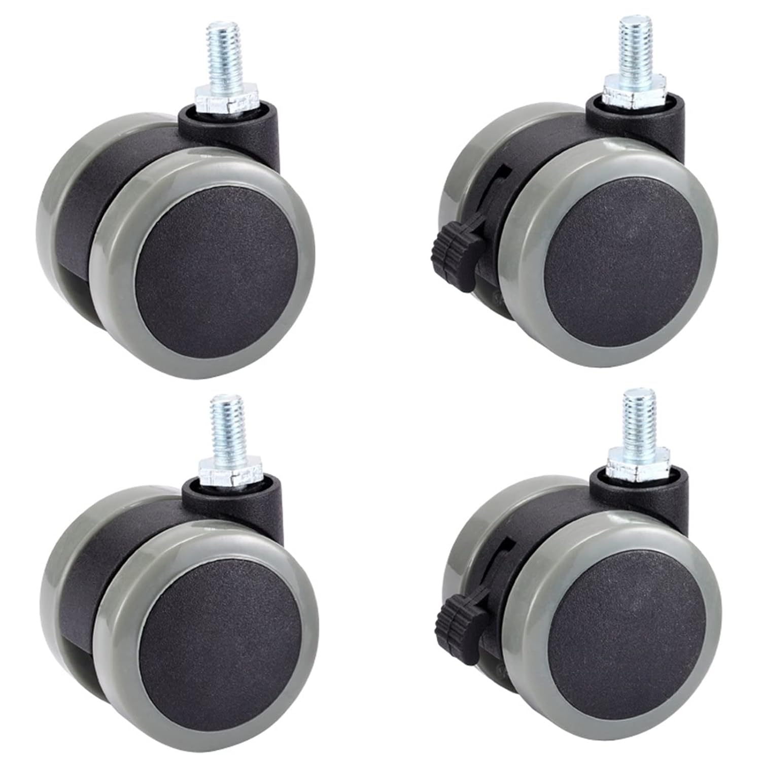 Rueda Garrucha  2 " Pulg / Perno M8 y freno (x4)